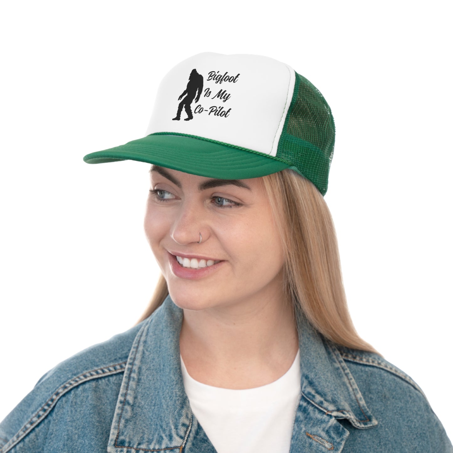 Bigfoot Is My Co-Pilot - Trucker Caps