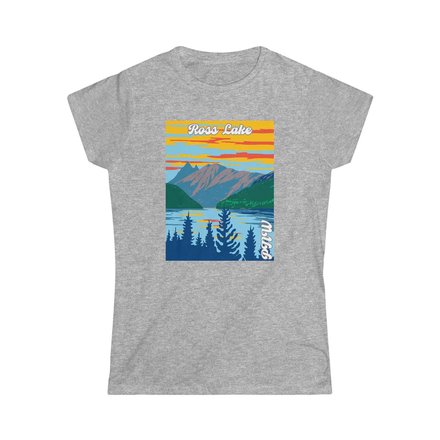 PNW Ross Lake - Women's Softstyle Tee - Bigfoot Bigheart Studio