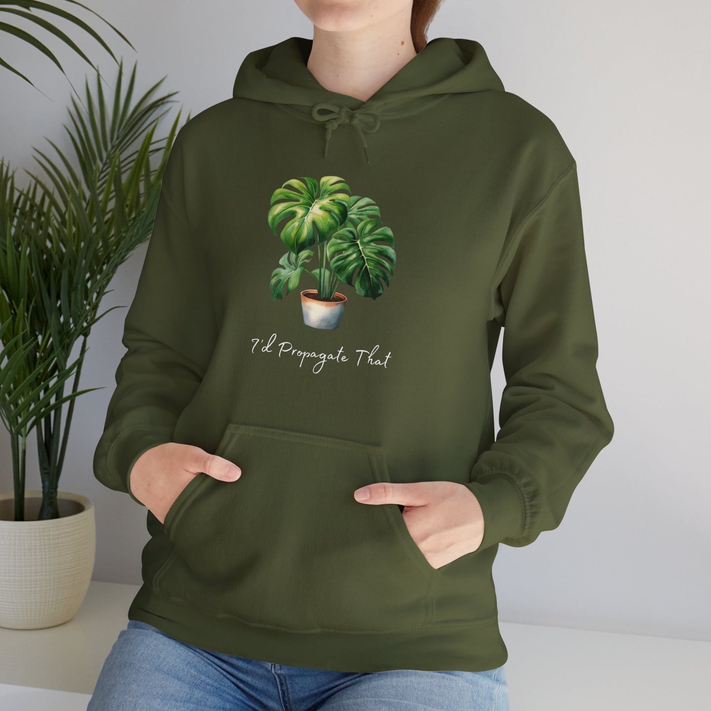 I'd Propagate That - Monstera Deliciosa Hoodie - Unisex Heavy Blend™ Hooded Sweatshirt