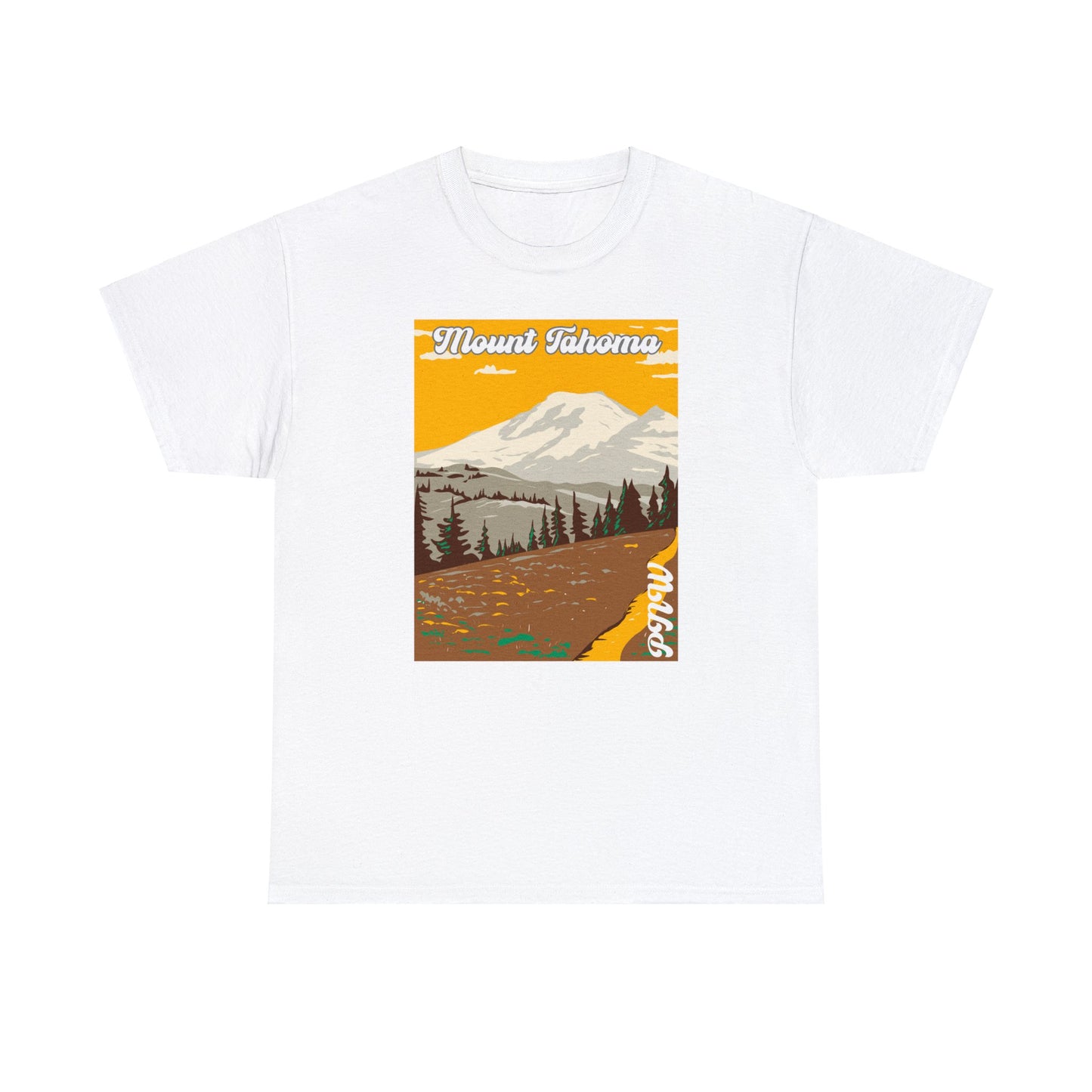 PNW Mount Tahoma T-Shirt - Unisex Heavy Cotton Tee - Bigfoot Bigheart Studio