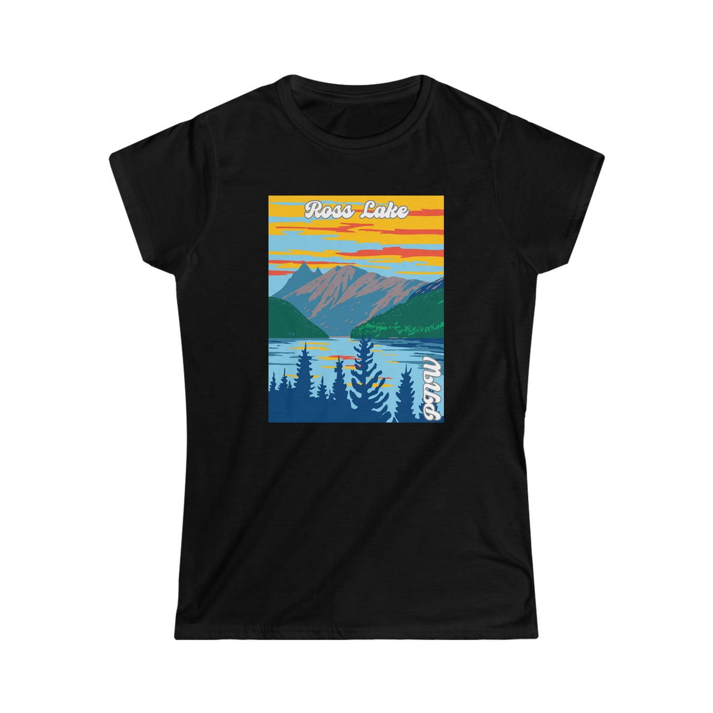 PNW Ross Lake - Women's Softstyle Tee - Bigfoot Bigheart Studio