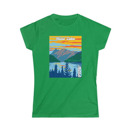 PNW Ross Lake - Women's Softstyle Tee - Bigfoot Bigheart Studio