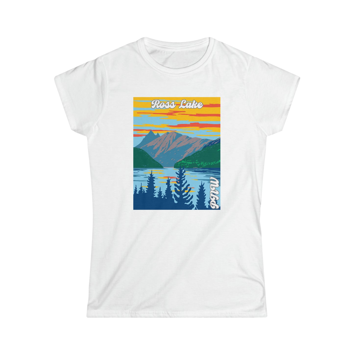 PNW Ross Lake - Women's Softstyle Tee - Bigfoot Bigheart Studio