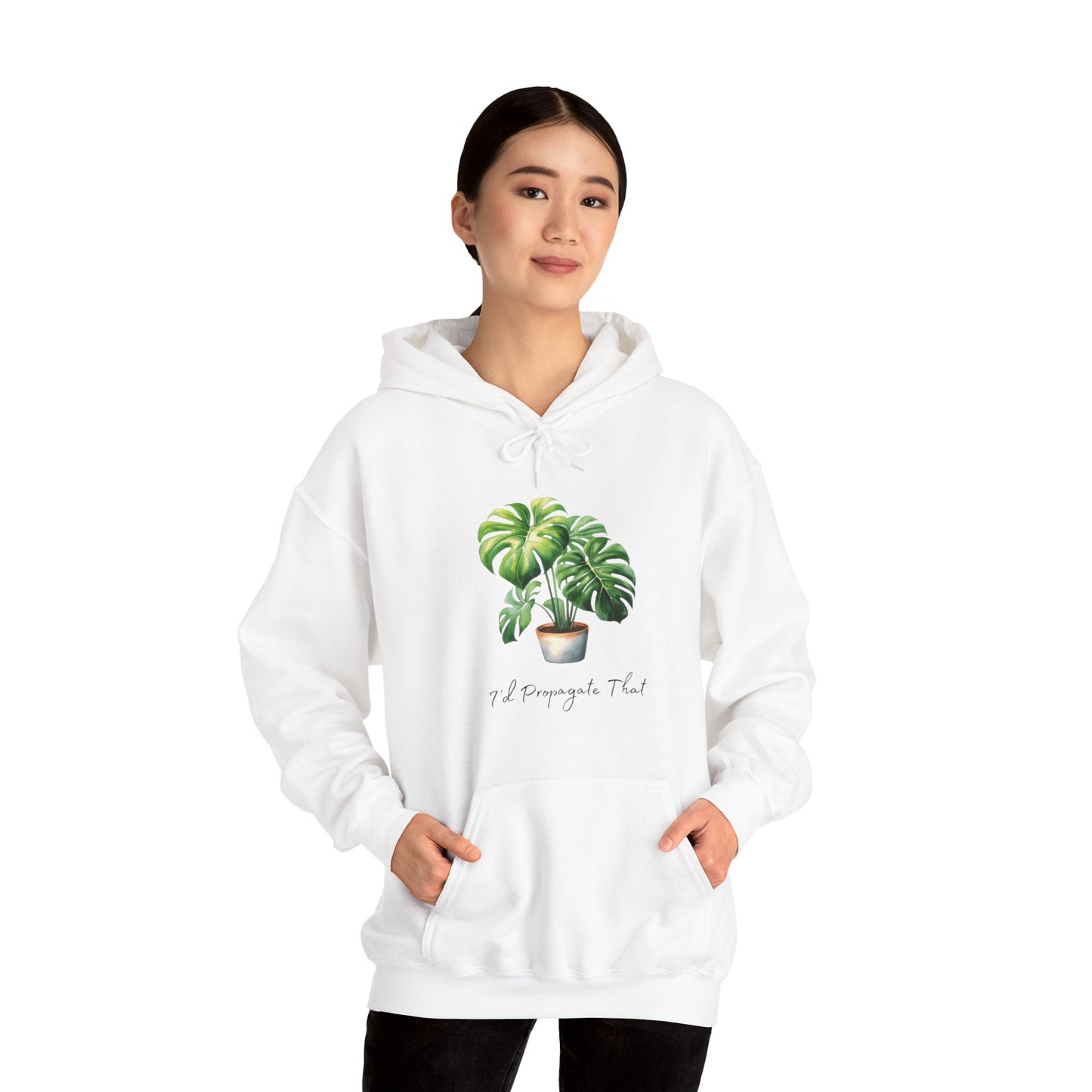 I'd Propagate That - Monstera Deliciosa Hoodie - Unisex Heavy Blend™ Hooded Sweatshirt