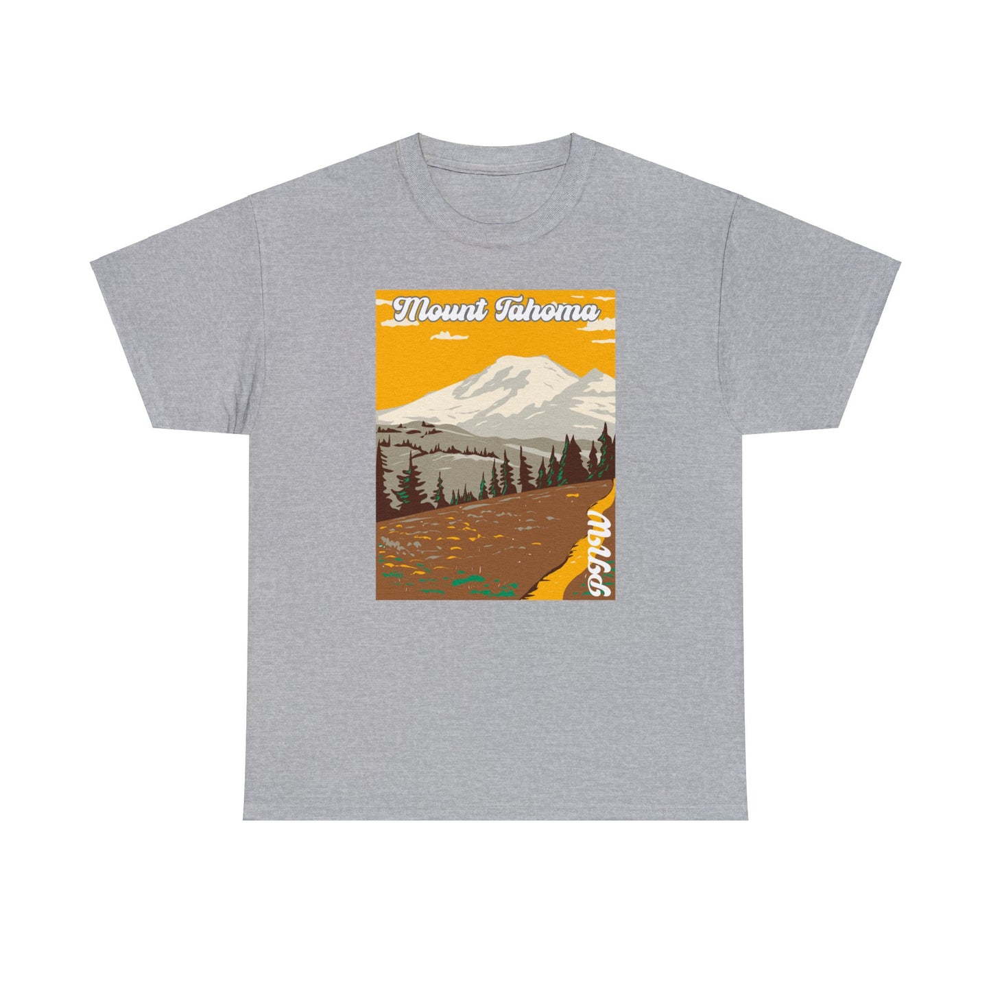 PNW Mount Tahoma T-Shirt - Unisex Heavy Cotton Tee - Bigfoot Bigheart Studio