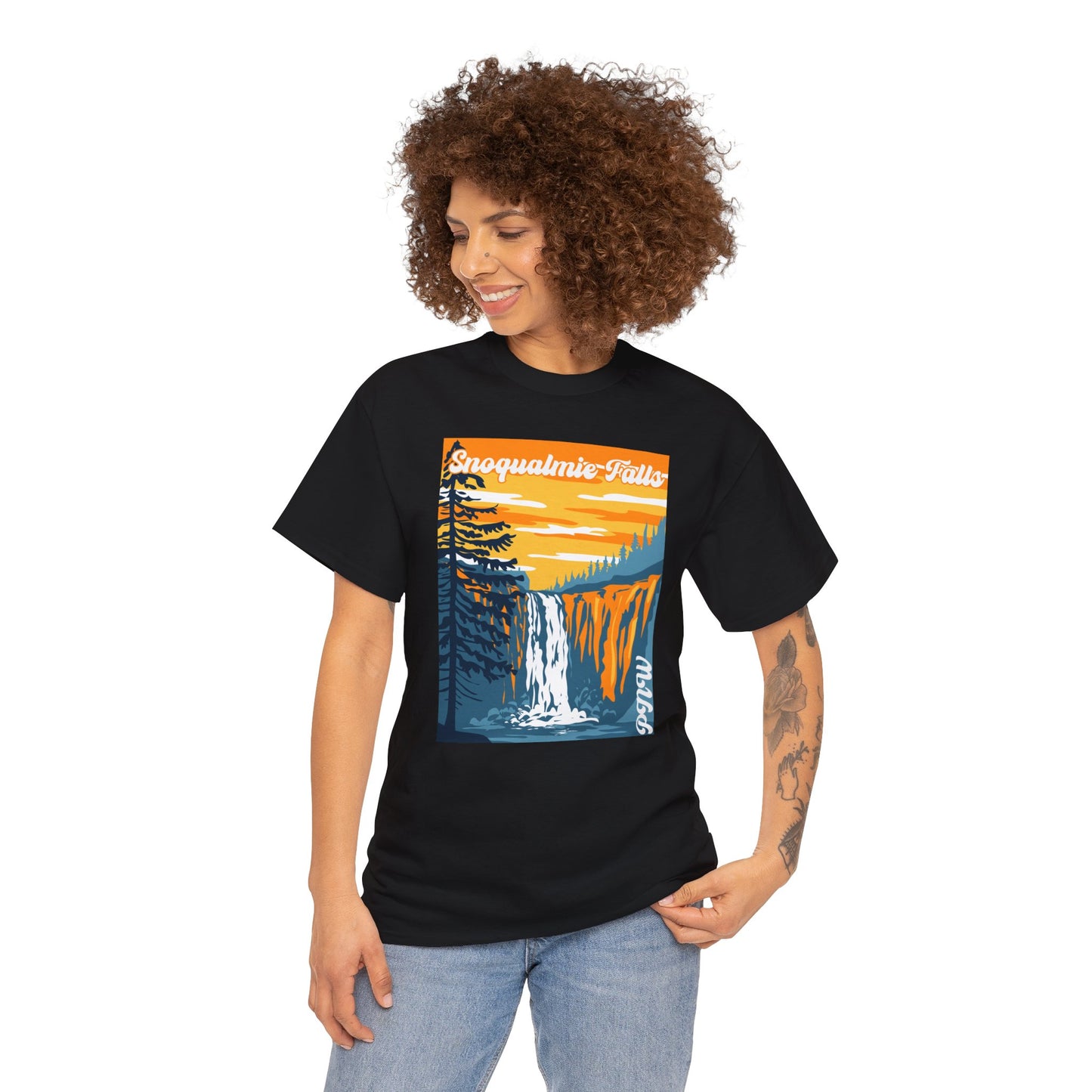 PNW Snoqualmie Falls T-Shirt - Unisex Heavy Cotton Tee