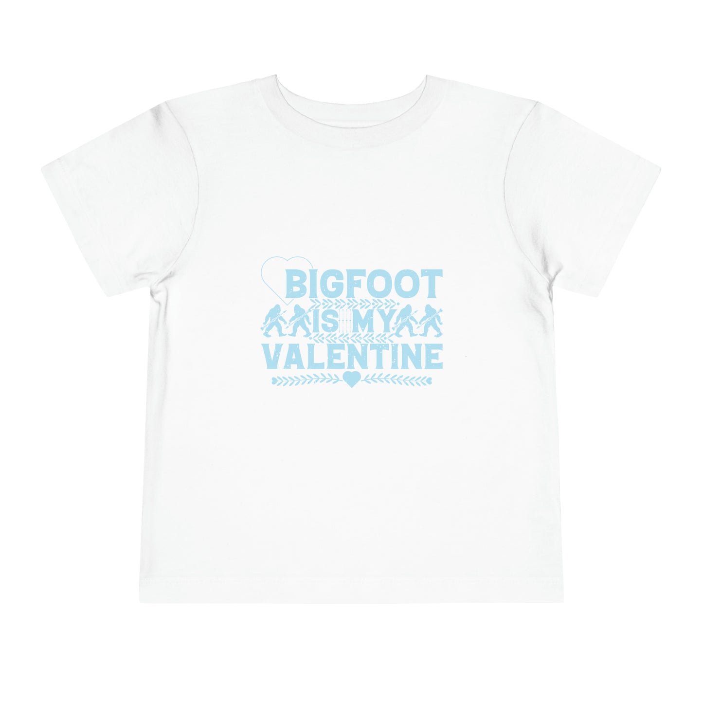 Bigfoot Is My Valentine - Toddler Short Sleeve Tee - Bigfoot Bigheart Studio