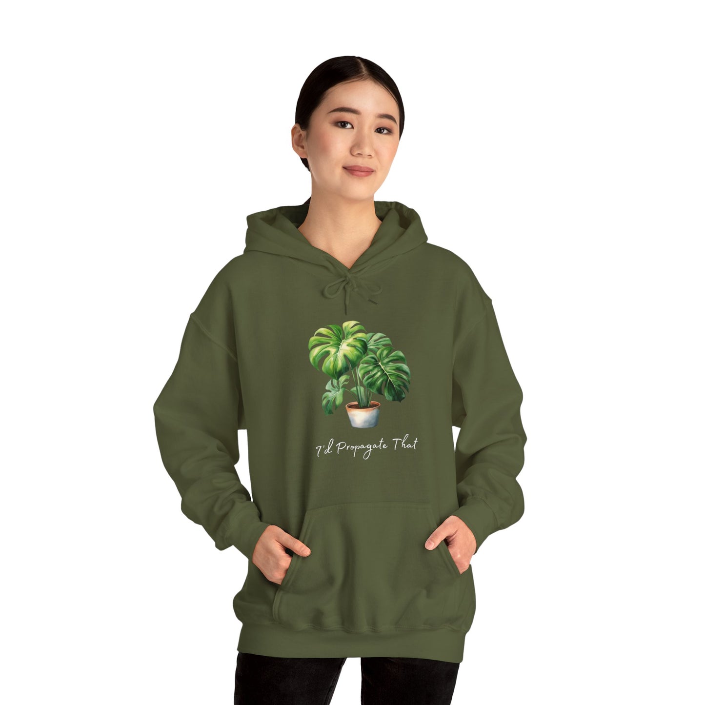 I'd Propagate That - Monstera Deliciosa Hoodie - Unisex Heavy Blend™ Hooded Sweatshirt