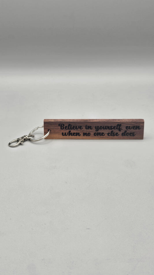 Bigfoot Believe in Yourself - Wood Block Keychain