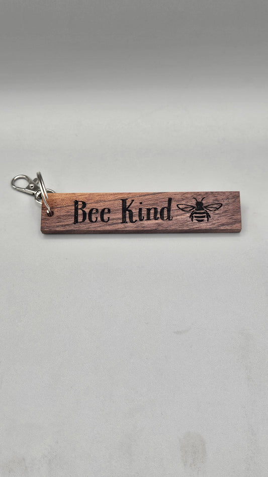 Bee Kind - Wood Block Keychain
