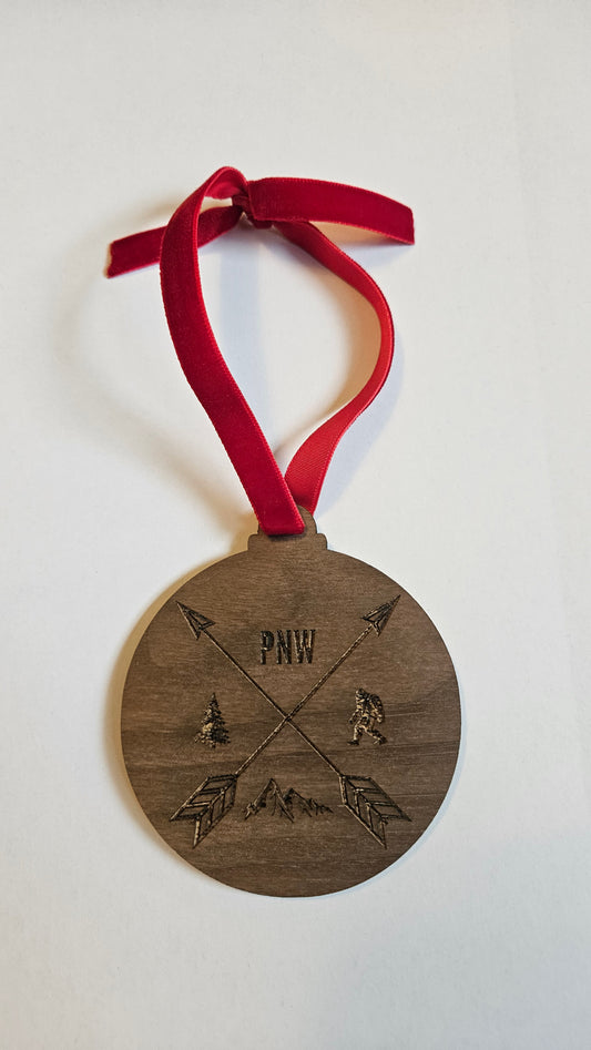 Pacific Northwest Crossed Arrows Ornament - PNW Christmas Ornament