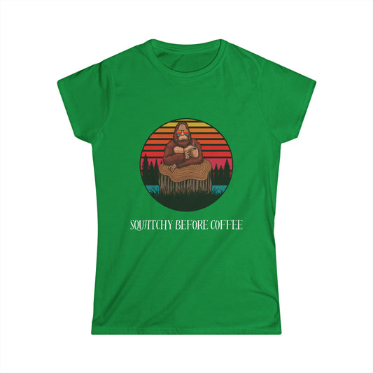 Squatchy Before Coffee | Women's Softstyle Tee