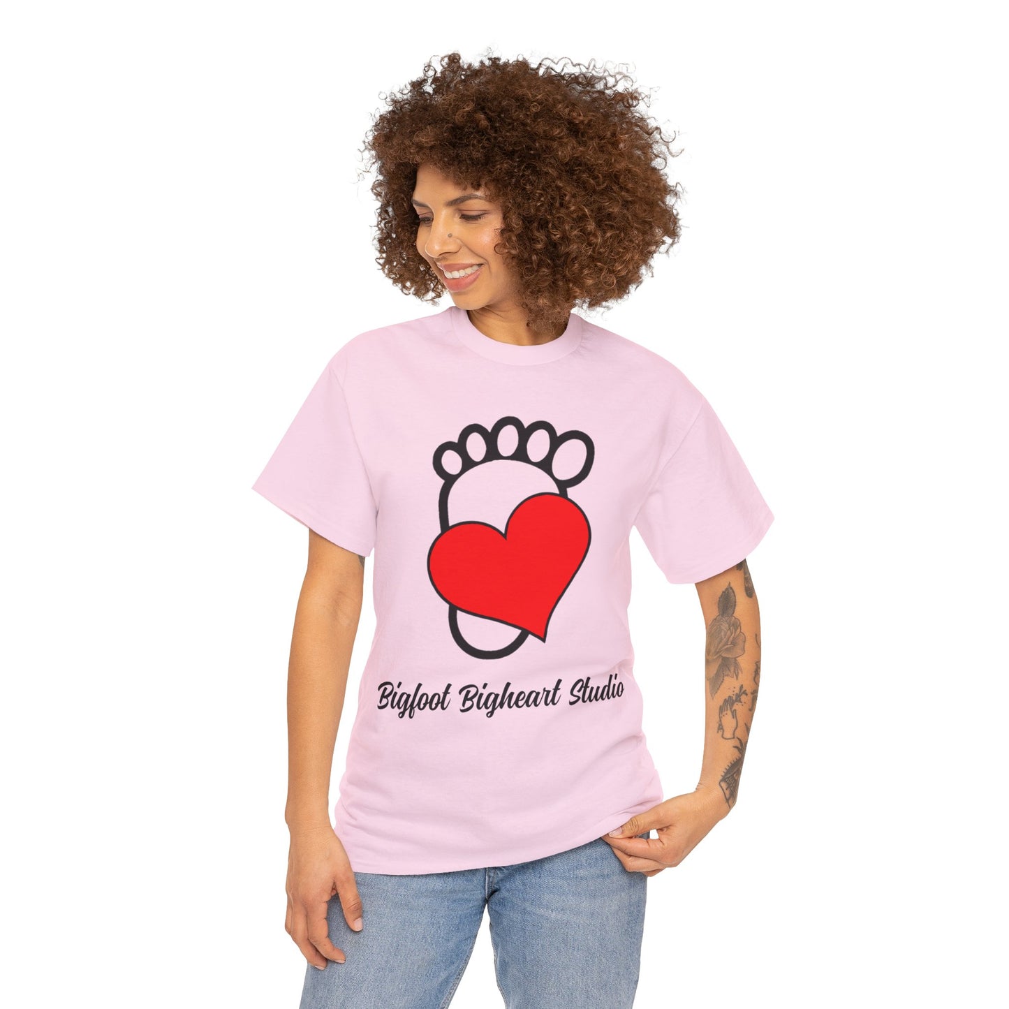 Bigfoot Bigheart Studio Logo Adult T-Shirt - Unisex Heavy Cotton Tee