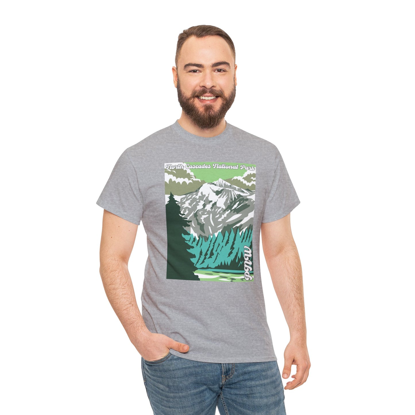 PNW North Cascades National Park T-Shirt - Unisex Heavy Cotton Tee