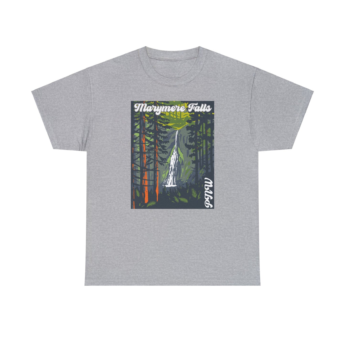 PNW Marymere Falls T-Shirt - Unisex Heavy Cotton Tee