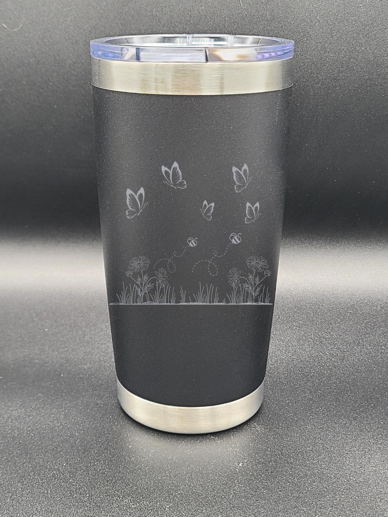 Butterflies and Bees - Customizable - 20 Oz Coffee Cup - Water Tumbler