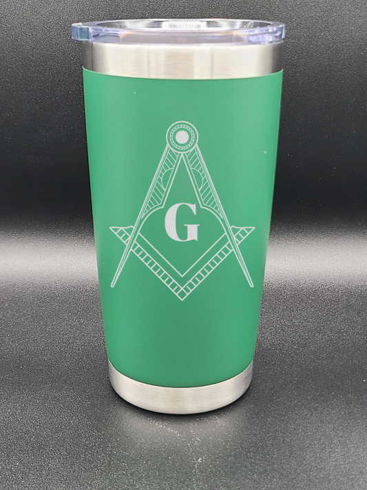 Freemason Square and Compass - 20 Oz Coffee Cup - Water Tumbler