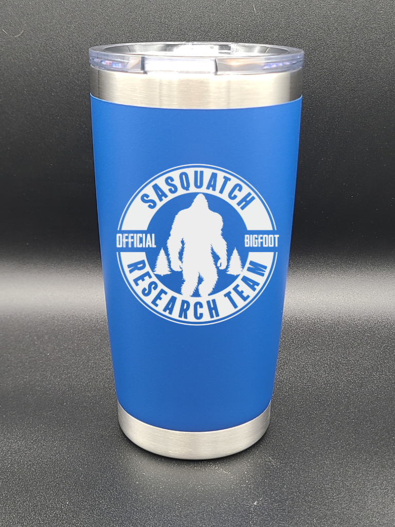 Sasquatch Research Team Official - 20 Oz Coffee Cup - Water Tumbler - Bigfoot Bigheart Studio