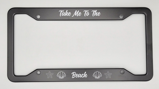 Take Me To The Beach - Metal License Plate Frame