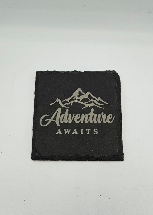 Adventure Awaits - Slate Coasters