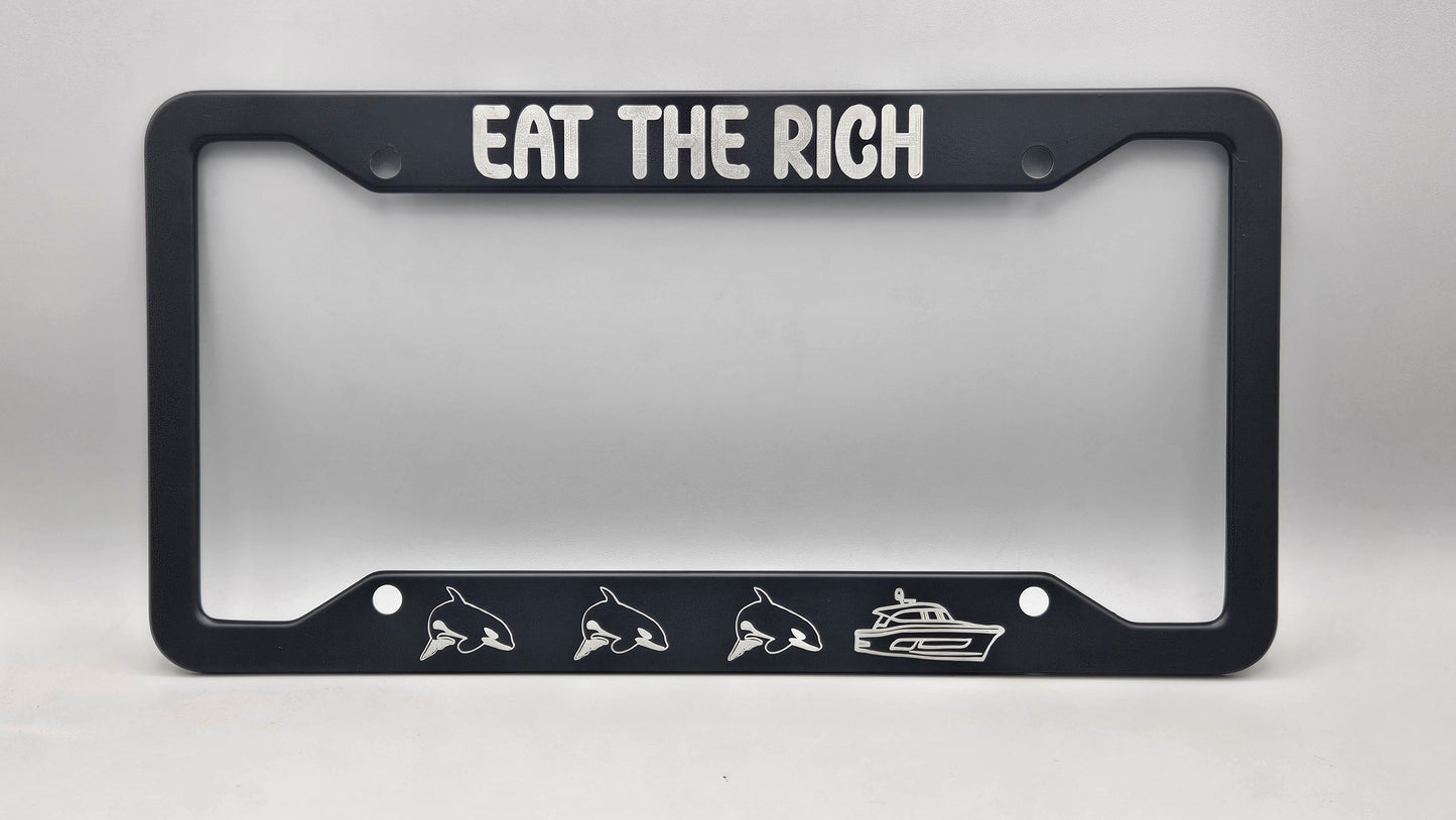 Hungry Orcas - Metal License Plate Frame
