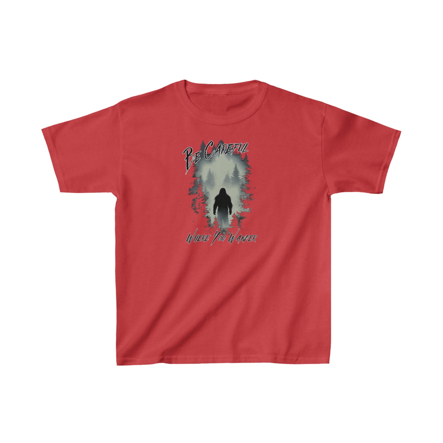 Be Careful Where You Wander | Bigfoot - Kids Heavy Cotton™ Tee