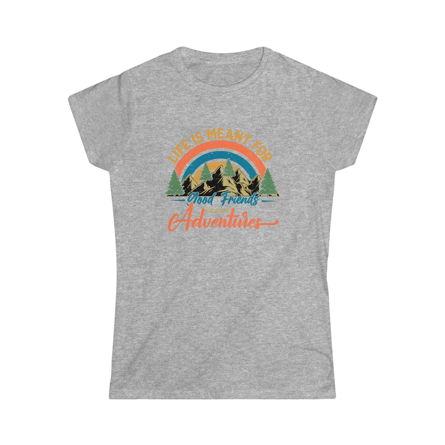 Good Friends Great Adventures - Women's Softstyle Tee - Bigfoot Bigheart Studio