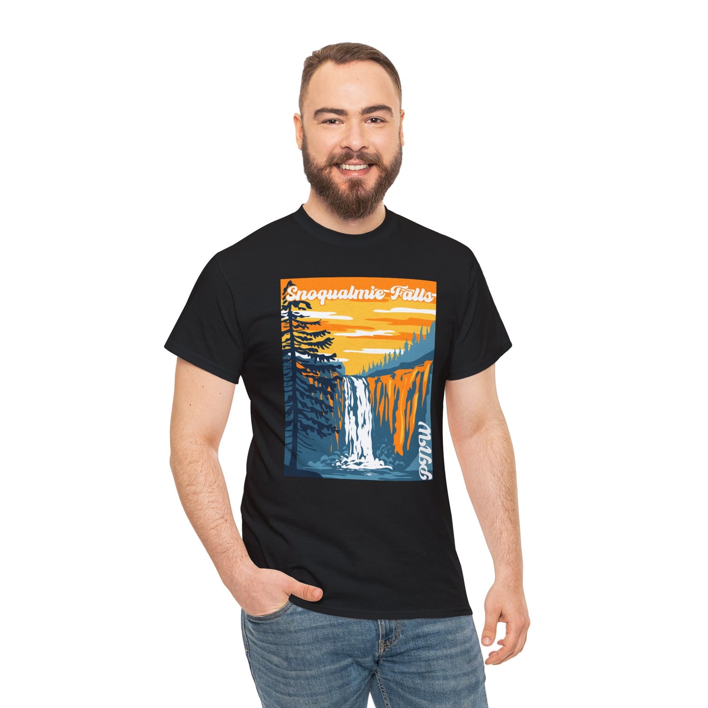 PNW Snoqualmie Falls T-Shirt - Unisex Heavy Cotton Tee