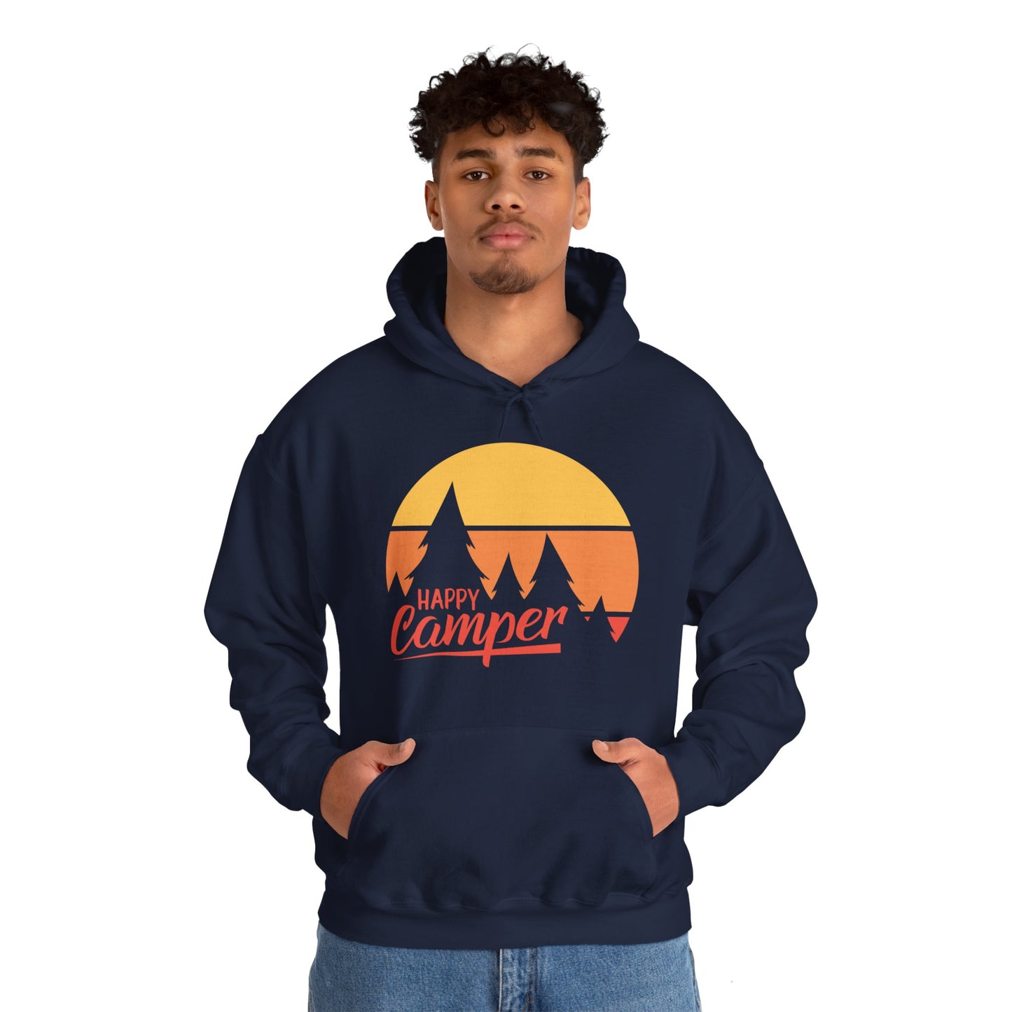 Happy Camper Adult Hoodie - Unisex Heavy Blend™ Hooded Sweatshirt - Bigfoot Bigheart Studio