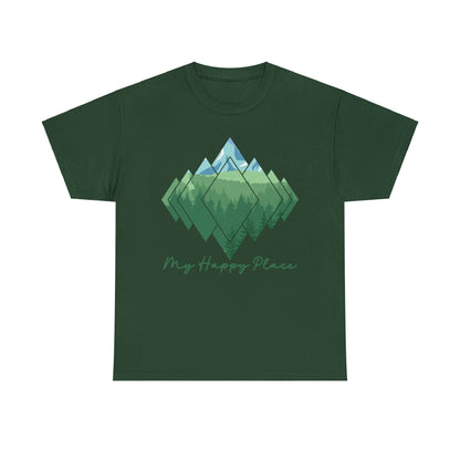 My Happy Place - Mountain Forest - Unisex Heavy Cotton Tee