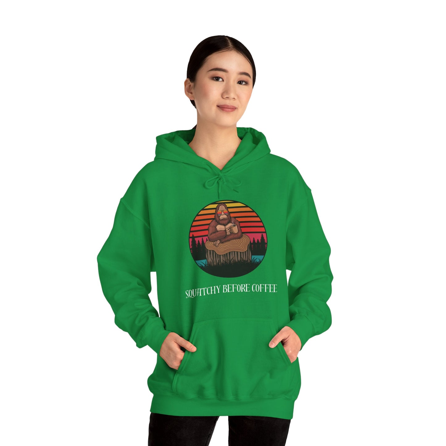 Squatchy Before Coffee | Adult Hooded Sweatshirt