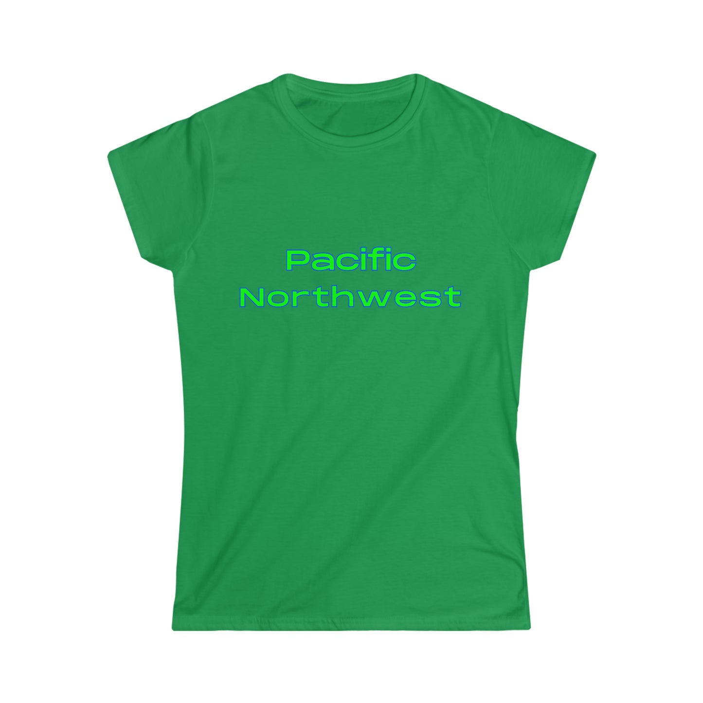 Pacific Northwest Simple T-Shirt - Women's Softstyle Tee - Bigfoot Bigheart Studio