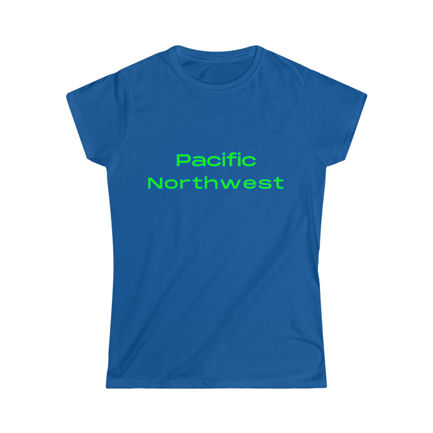 Pacific Northwest Simple T-Shirt - Women's Softstyle Tee - Bigfoot Bigheart Studio