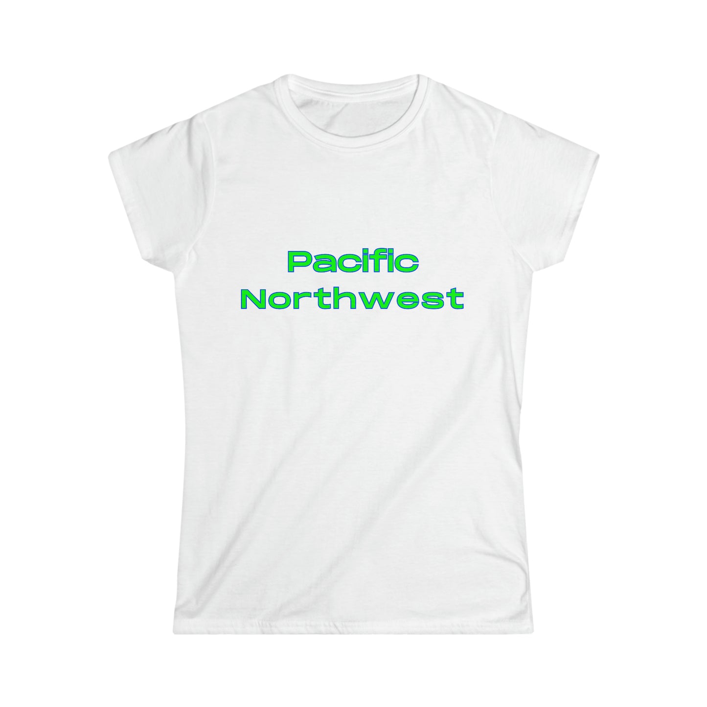 Pacific Northwest Simple T-Shirt - Women's Softstyle Tee - Bigfoot Bigheart Studio