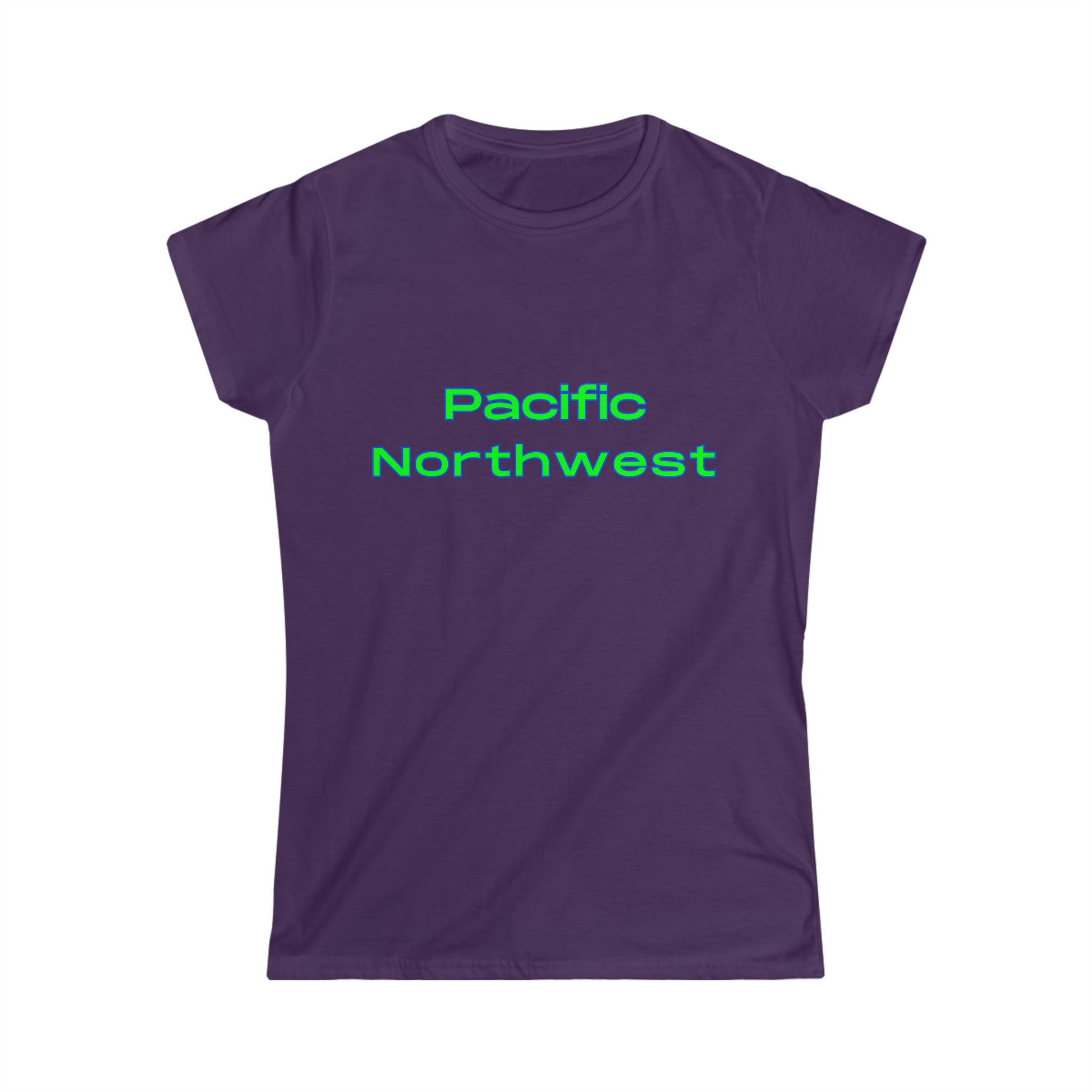 Pacific Northwest Simple T-Shirt - Women's Softstyle Tee - Bigfoot Bigheart Studio