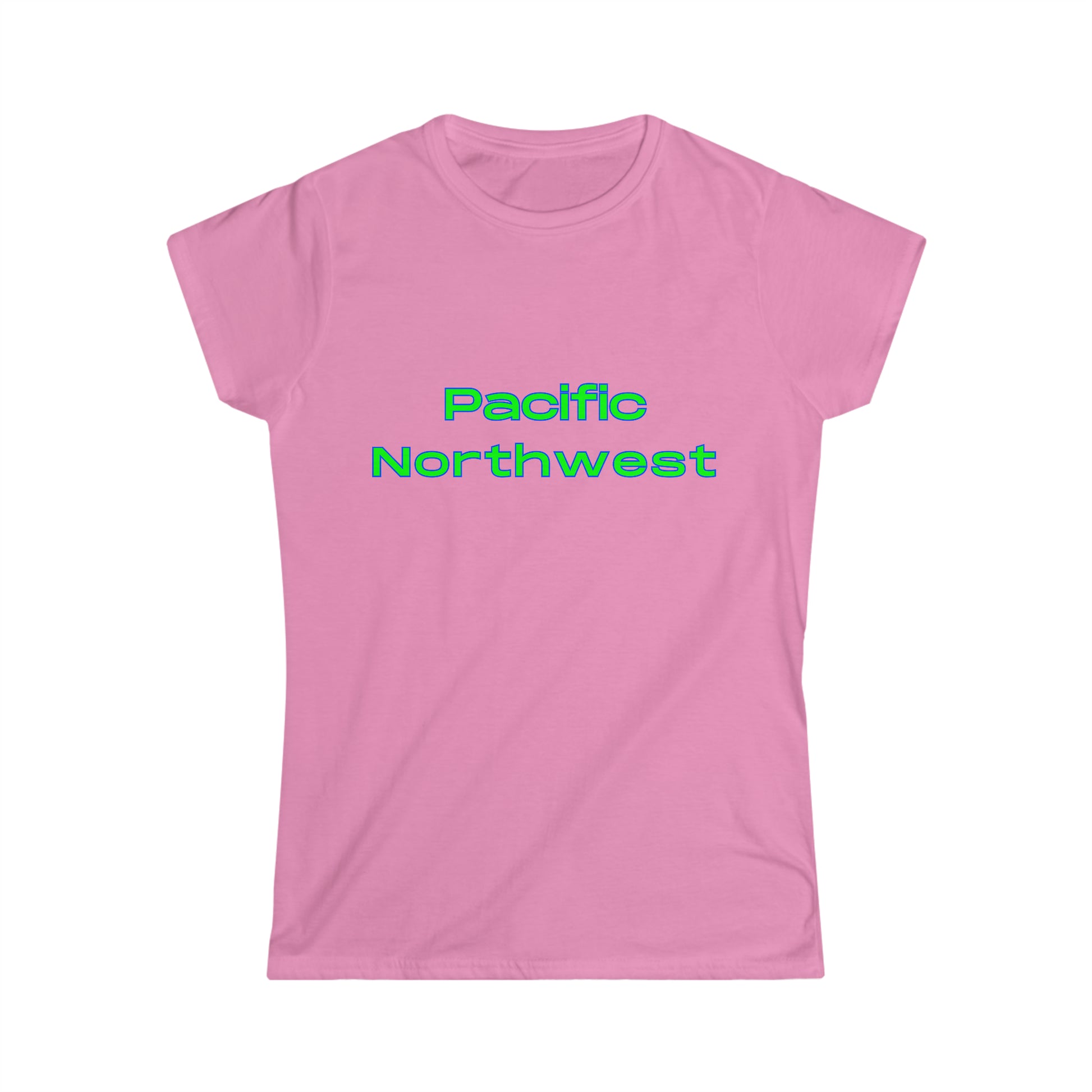 Pacific Northwest Simple T-Shirt - Women's Softstyle Tee - Bigfoot Bigheart Studio