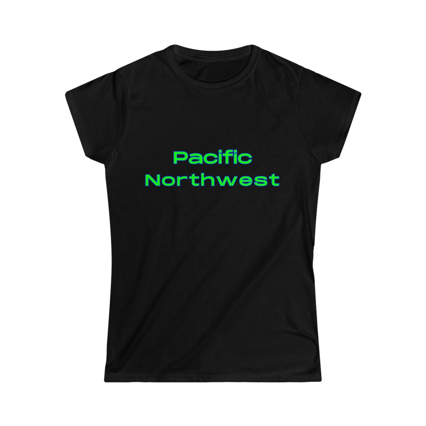 Pacific Northwest Simple T-Shirt - Women's Softstyle Tee - Bigfoot Bigheart Studio