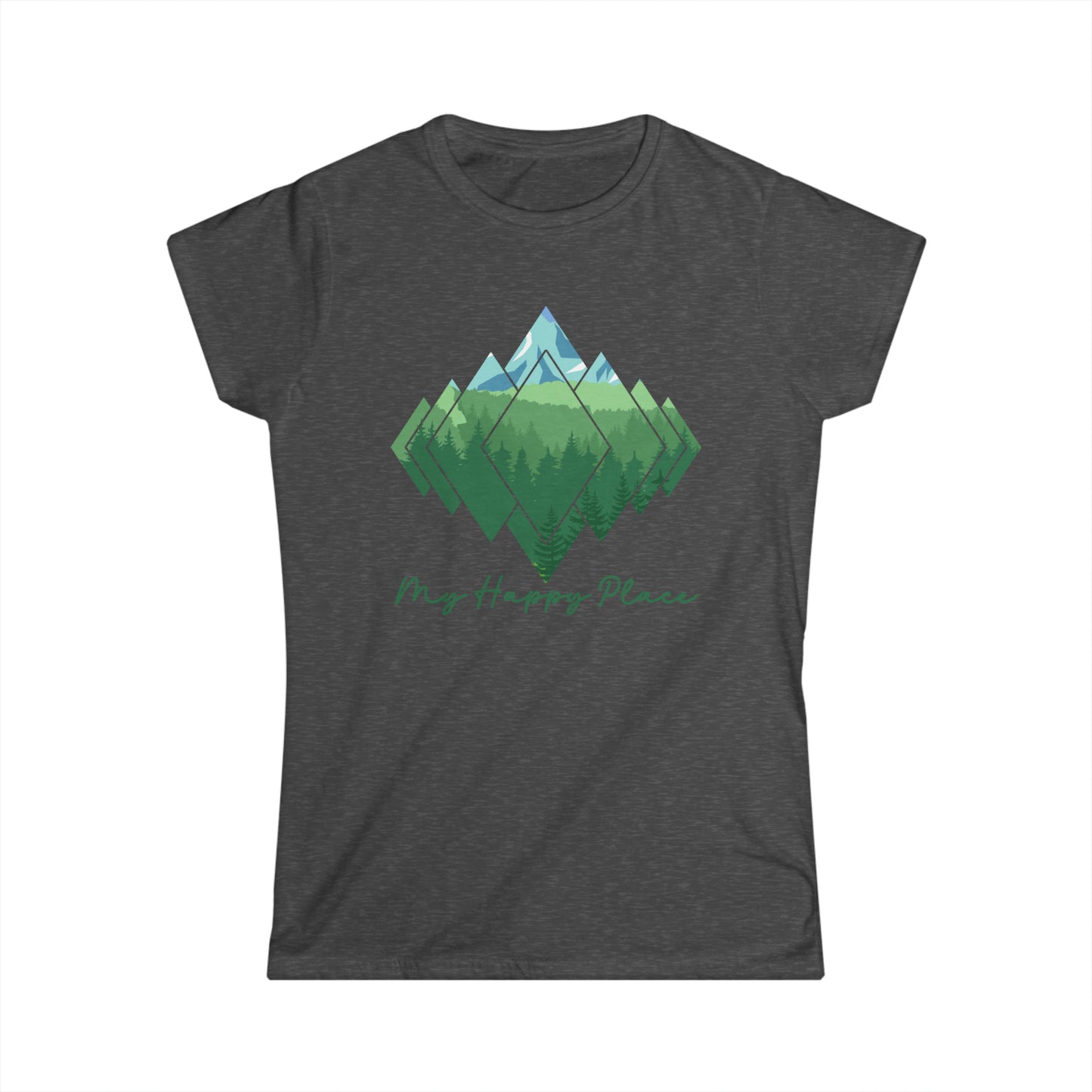 My Happy Place - Mountain Trees - Women's Softstyle Tee