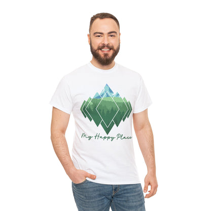 My Happy Place - Mountain Forest - Unisex Heavy Cotton Tee