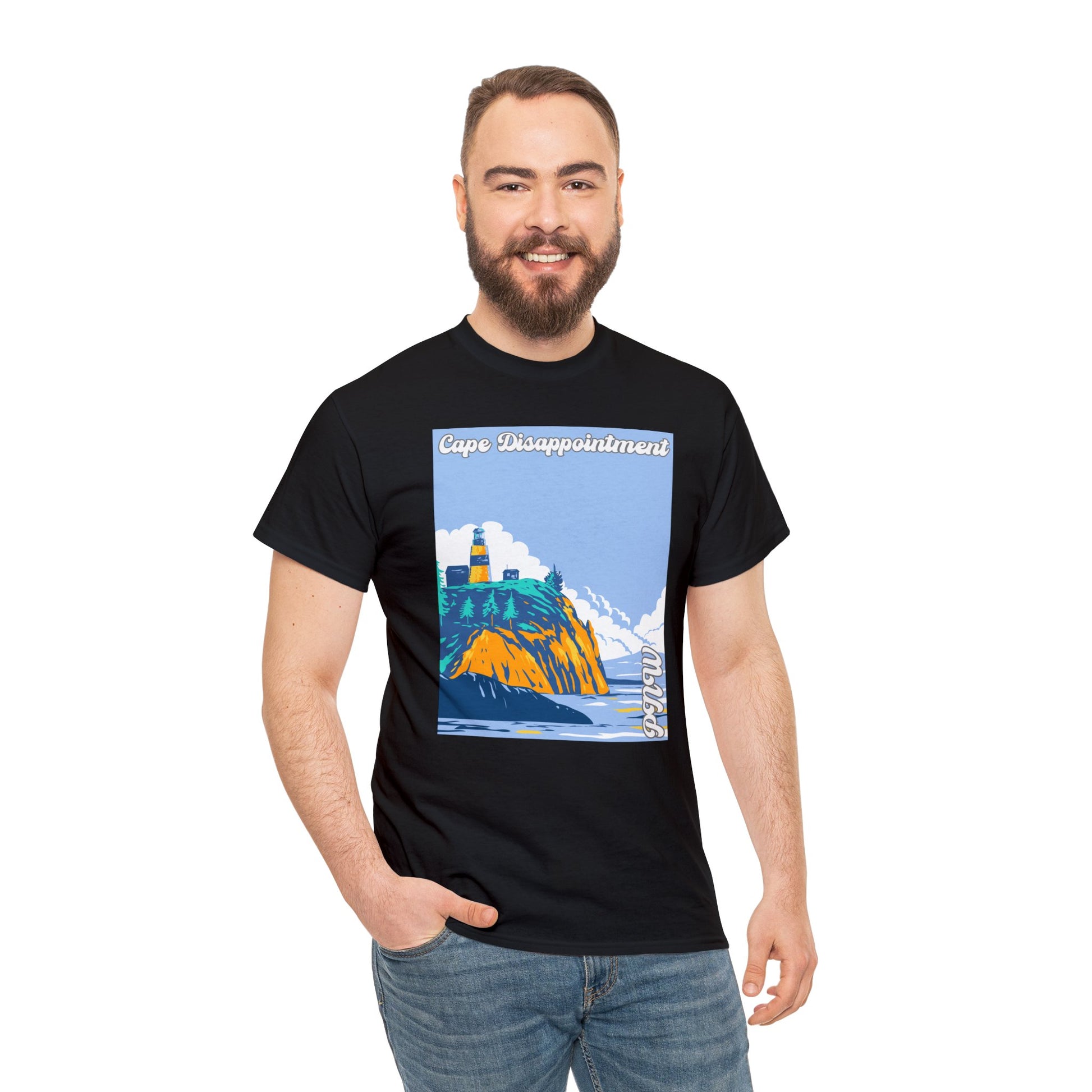 PNW Cape Disappointment T-Shirt - Unisex Heavy Cotton Tee - Bigfoot Bigheart Studio