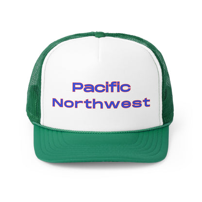 Pacific Northwest Simple - Blue with Red - Trucker Caps