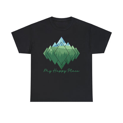 My Happy Place - Mountain Forest - Unisex Heavy Cotton Tee