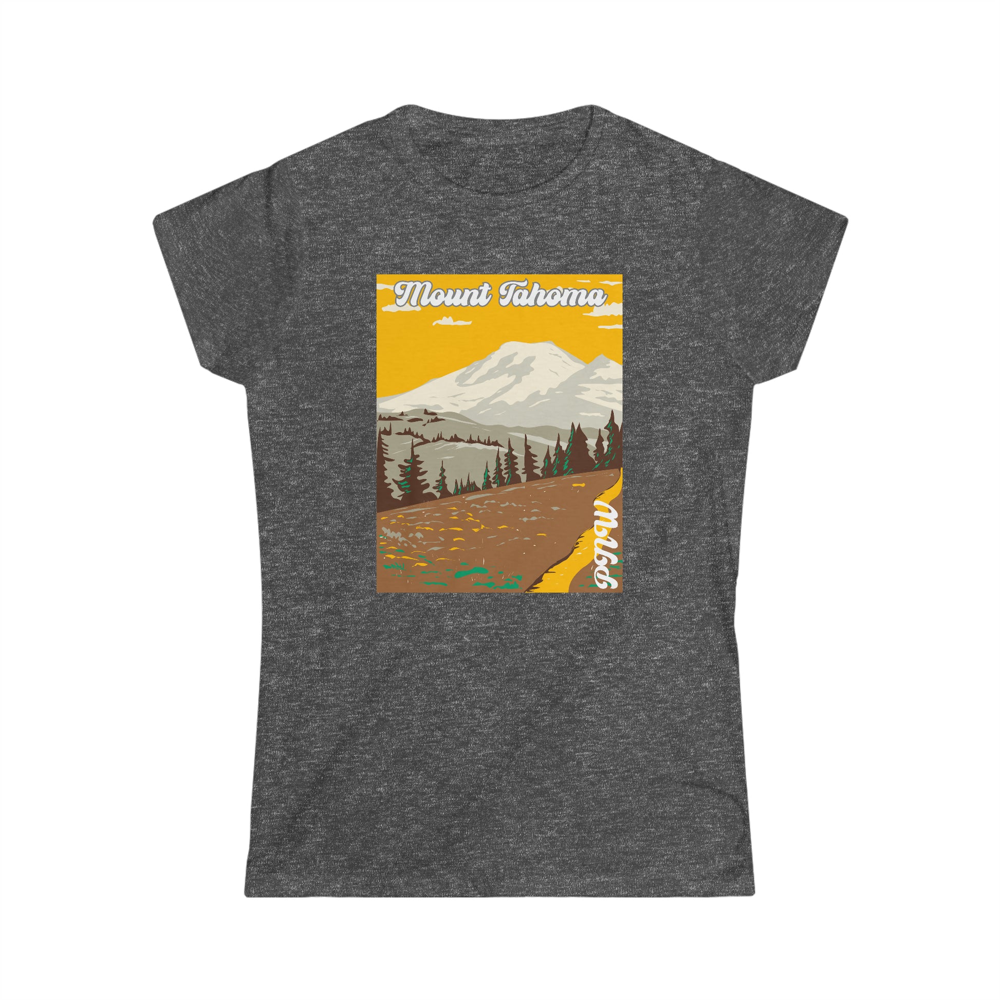 PNW Mount Tahoma - Women's Softstyle Tee - Bigfoot Bigheart Studio