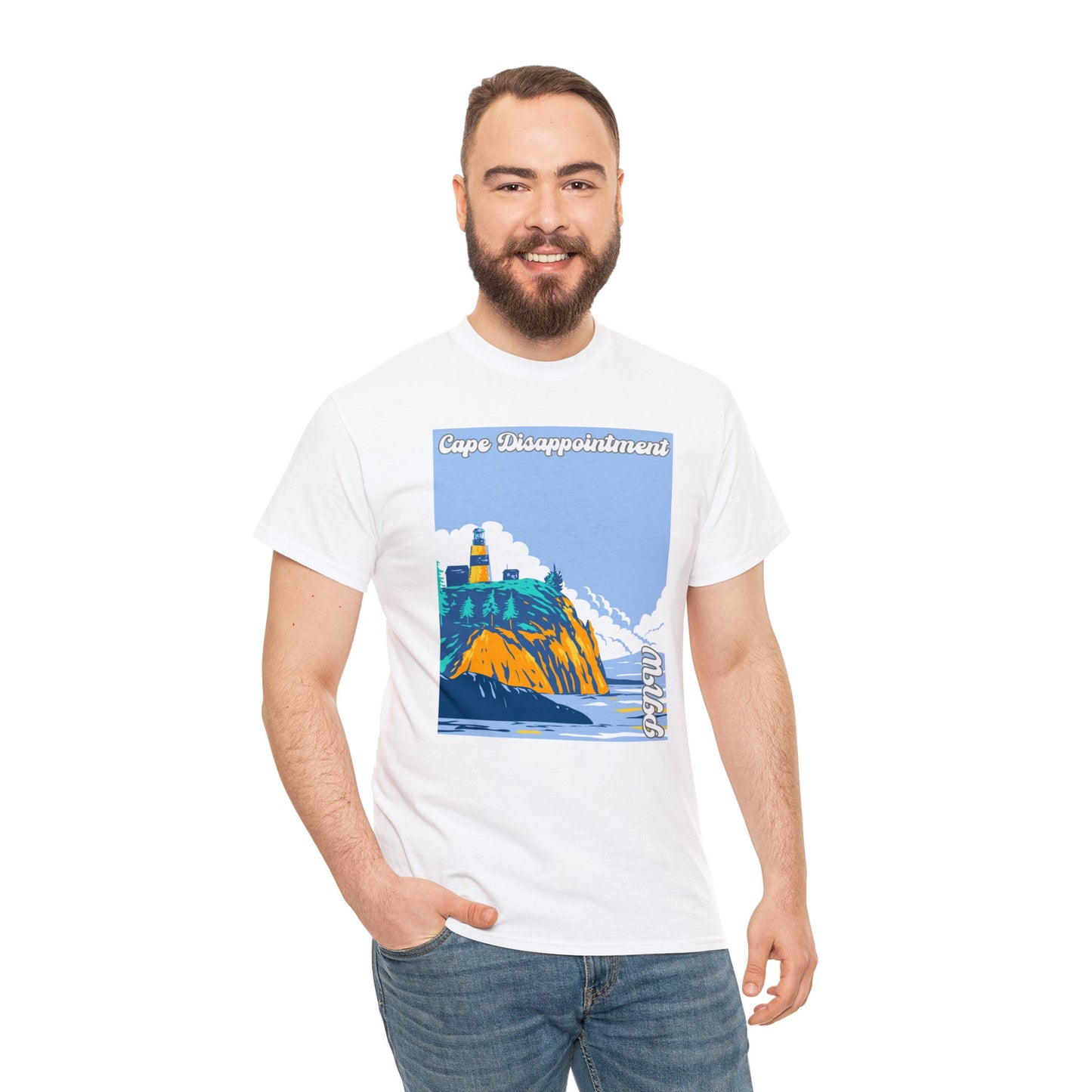 PNW Cape Disappointment T-Shirt - Unisex Heavy Cotton Tee - Bigfoot Bigheart Studio