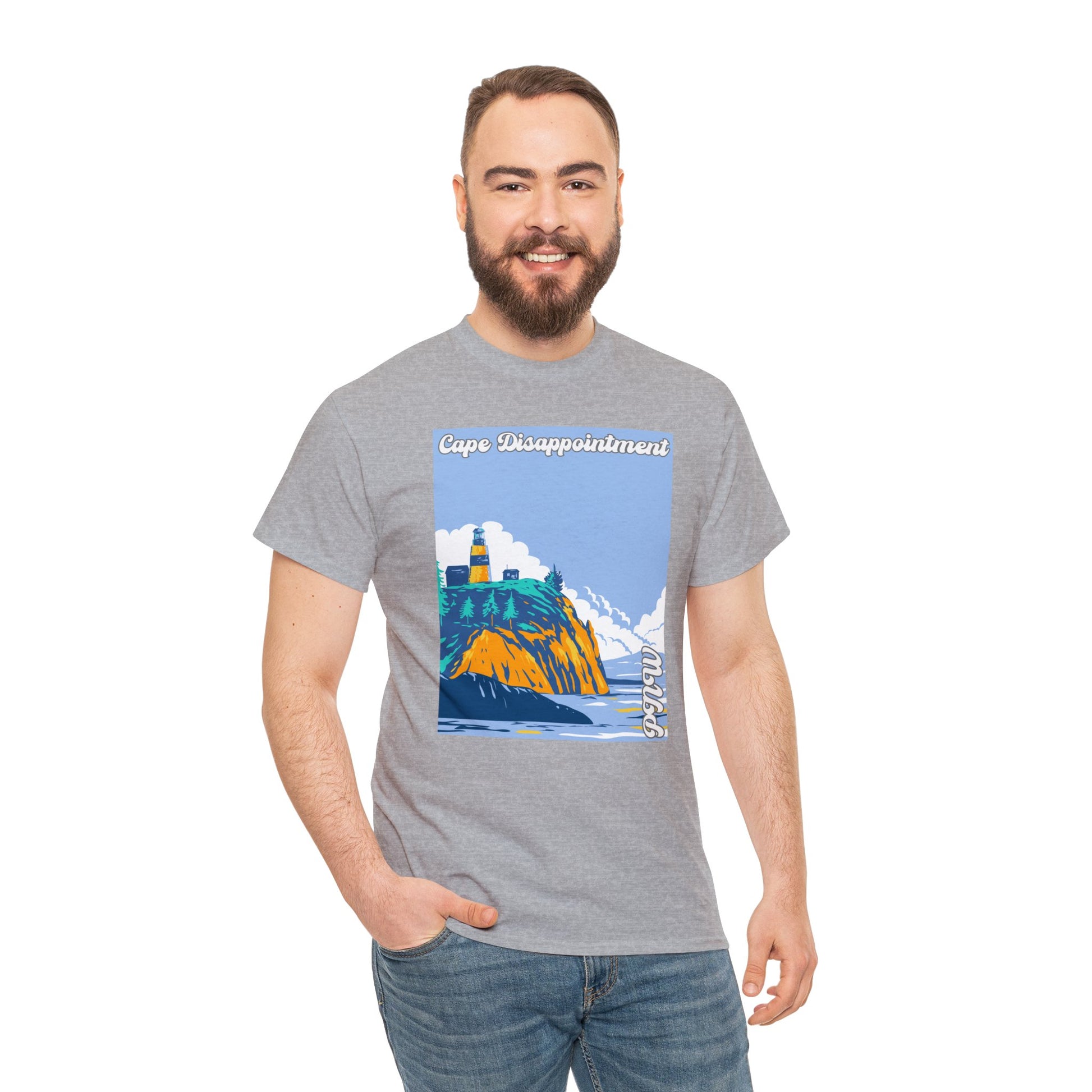 PNW Cape Disappointment T-Shirt - Unisex Heavy Cotton Tee - Bigfoot Bigheart Studio