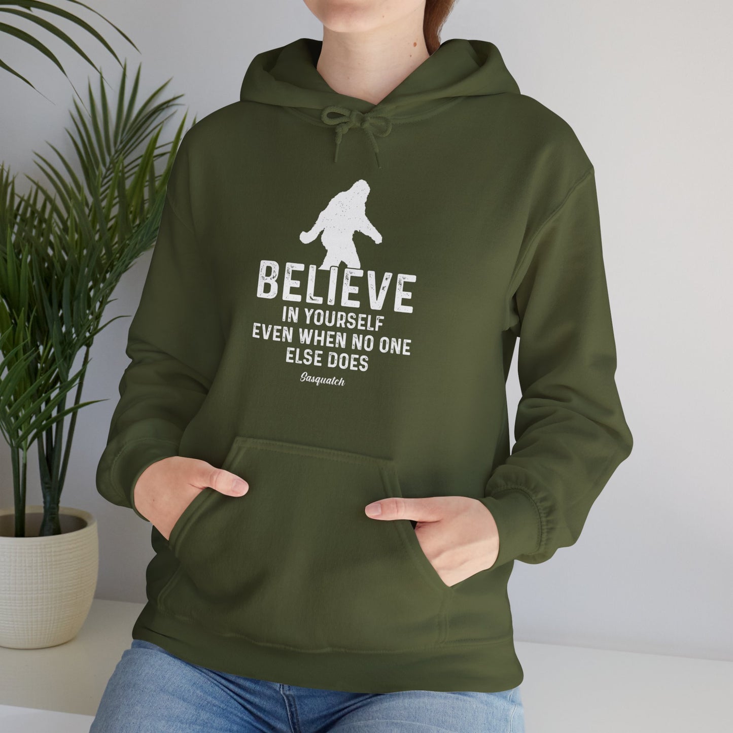 Believe In Yourself Bigfoot Hoodie - Unisex Heavy Blend™ Hooded Sweatshirt