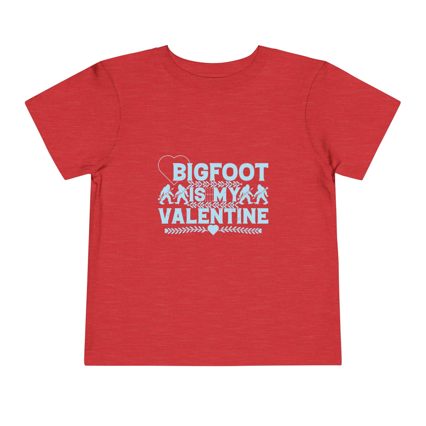 Bigfoot Is My Valentine - Toddler Short Sleeve Tee - Bigfoot Bigheart Studio