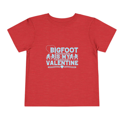 Bigfoot Is My Valentine - Toddler Short Sleeve Tee - Bigfoot Bigheart Studio