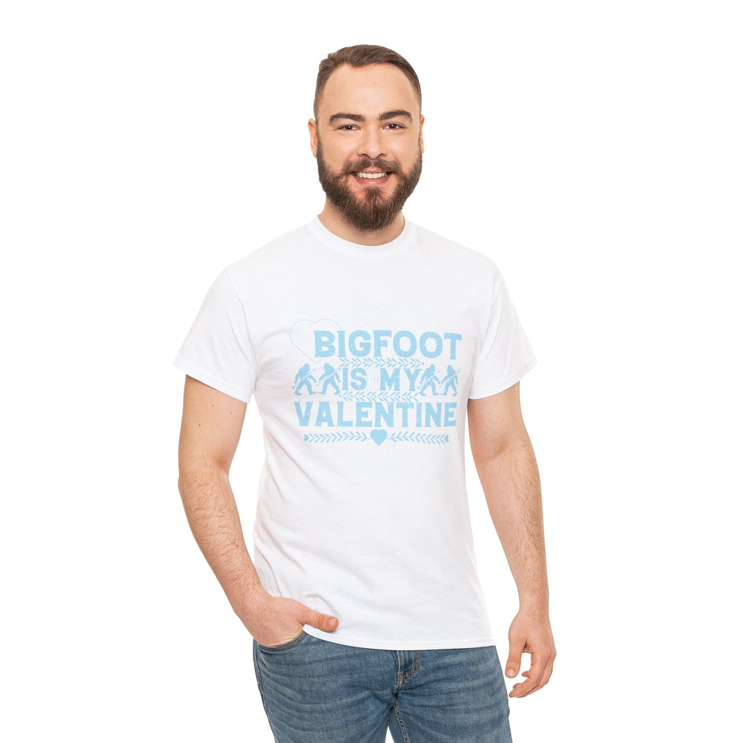 Bigfoot is my Valentine - Unisex Heavy Cotton Tee