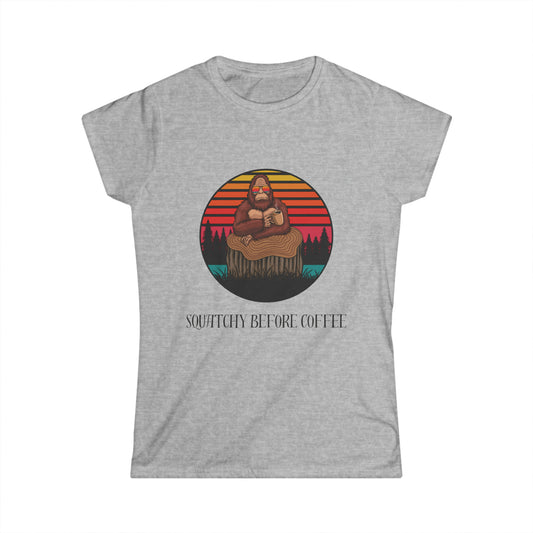 Squatchy Before Coffee | Women's Softstyle Tee